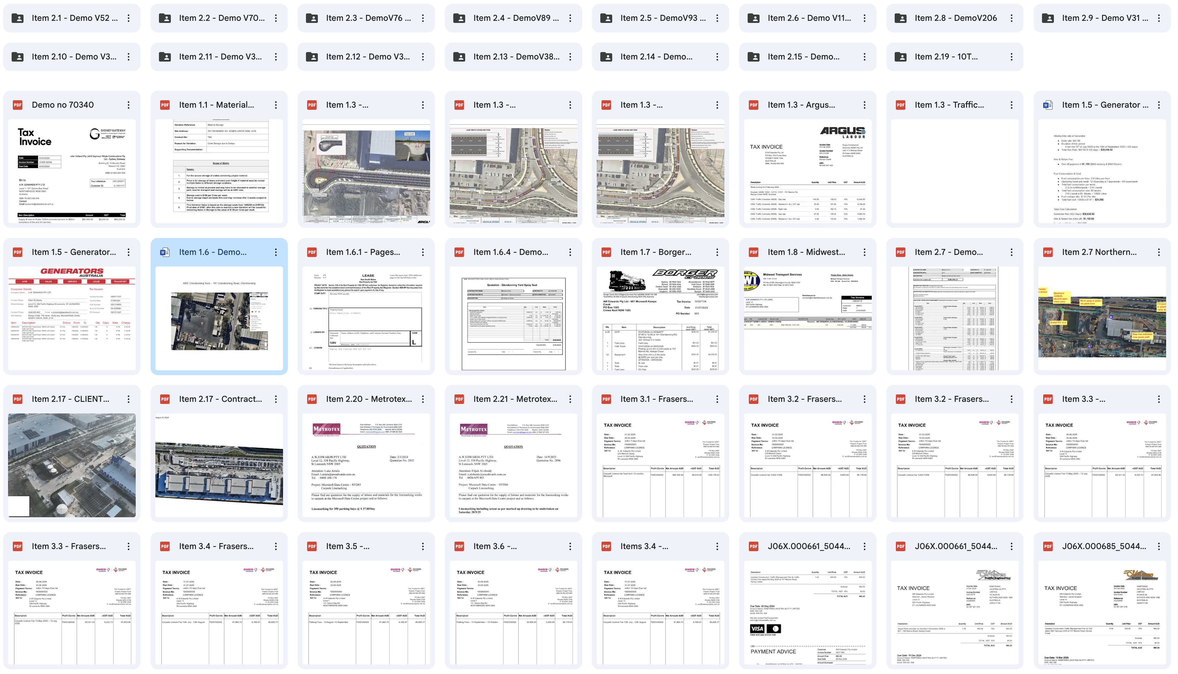 Unstructured variation claim document bundle